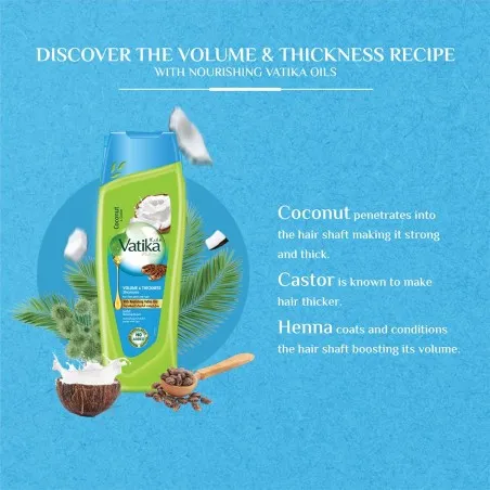 Vatika – Shampoing Volume Et Épaisseur 200 ml - VATIKA