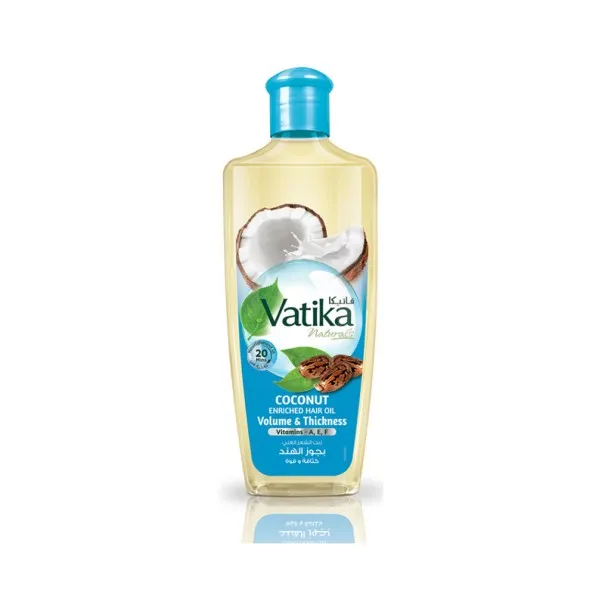Vatika – Huile Capillaire Enrichie À La Noix De Coco Volume Et Épaisseur 200ml - VATIKA