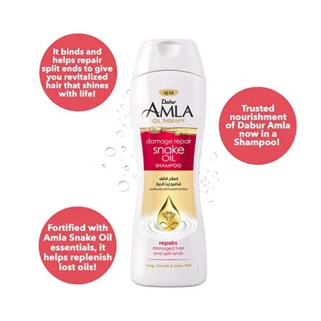 Dabur Amla – Shampoing Huile De Serpent Cheveux Abîmés 200Ml - Dabur Amla