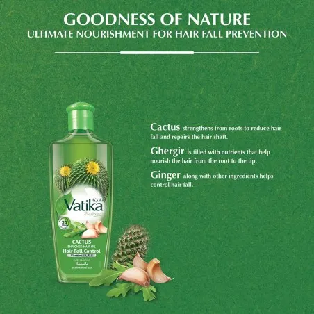 Vatika – Huile Capillaire Enrichie À L’Aloe Vera & D’Ail 200Ml - VATIKA