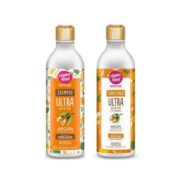 Happy Anne – Pack Shampoing & Après Shampoing À L’Huile D’Argan Et D’Açaï - HAPPY