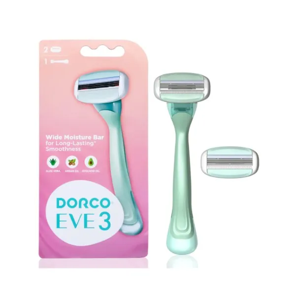 Dorco – Rasoir pour femme Dorco Eve 3 Manche + 2 lames de rechange - DORCO