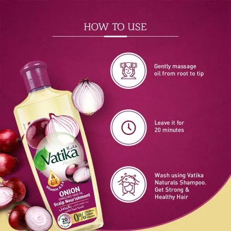 Vatika – Huile capillaire à l’oignon 200Ml - VATIKA