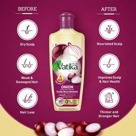 Vatika – Huile capillaire à l’oignon 200Ml - VATIKA
