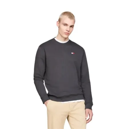 Tommy Jeans – Sweat-shirt à badge régulier – NEW CHARCOAL - TOMMY JEANS