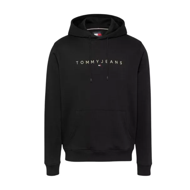 Tommy Jeans – Sweat à capuche avec logo brodé – Noir - TOMMY JEANS