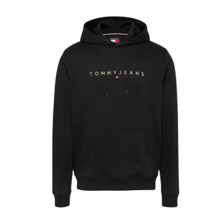 Tommy Jeans – Sweat à capuche avec logo brodé – Noir - TOMMY JEANS
