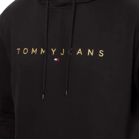 Tommy Jeans – Sweat à capuche avec logo brodé – Noir - TOMMY JEANS