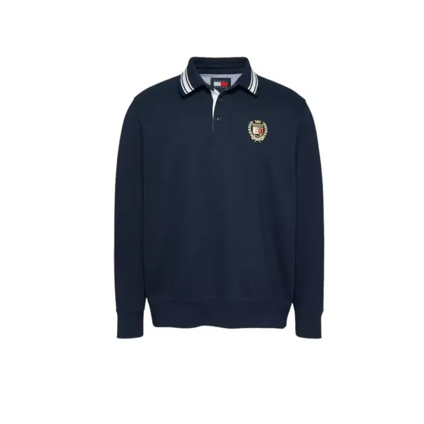 Tommy Jeans – Polo de rugby surdimensionné brodé – DARK NIGHT NAVY - TOMMY JEANS
