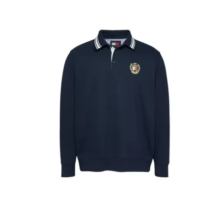 Tommy Jeans – Polo de rugby surdimensionné brodé – DARK NIGHT NAVY - TOMMY JEANS
