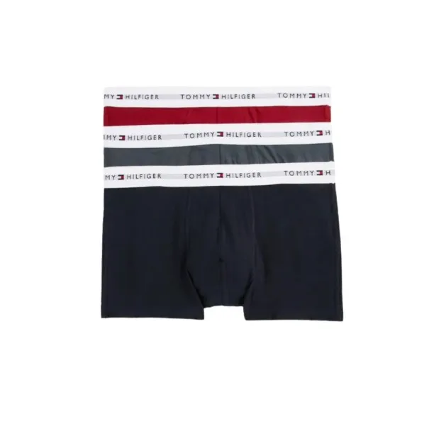 Tommy Jeans – Pack De 3 Boxers – Bordeaux Noir Gris - TOMMY HILFIGER