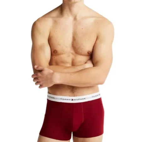 Tommy Jeans – Pack De 3 Boxers – Bordeaux Noir Gris - TOMMY HILFIGER