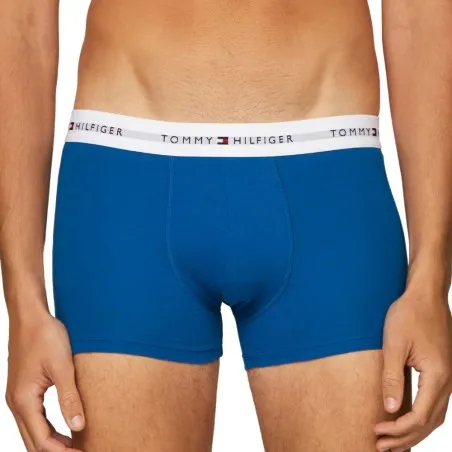 Tommy Jeans – Pack De 3 Calzoncillos Trunk Essential – Bleu Bleu Ciel Noir - TOMMY JEANS