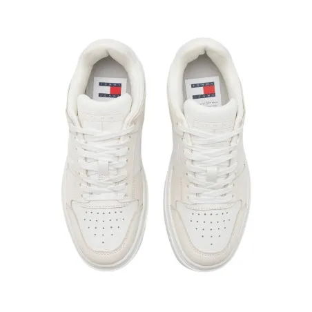 Tommy Jeans – Les baskets hybrides en cuir Brooklyn – Ecru - TOMMY JEANS