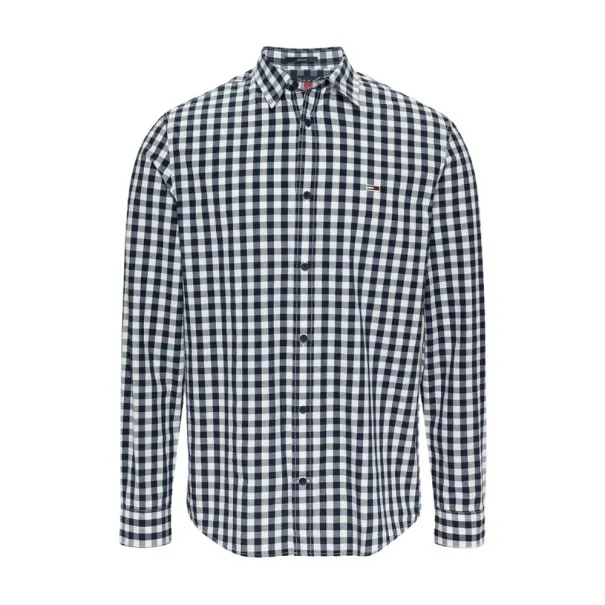 Tommy Jeans – Chemise Tommy Jeans Popeline à carreaux pour homme – Noir - TOMMY JEANS