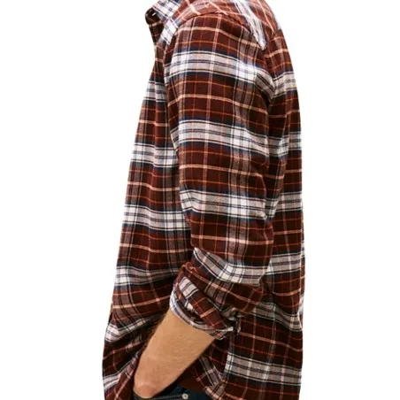 Tommy Jeans – Chemise Oxford en coton à carreaux – Marron - TOMMY JEANS