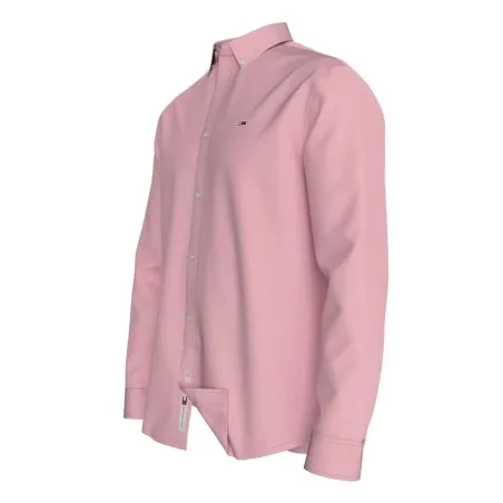Tommy Jeans – Chemise Oxford coupe standard à écusson – Rose - TOMMY JEANS