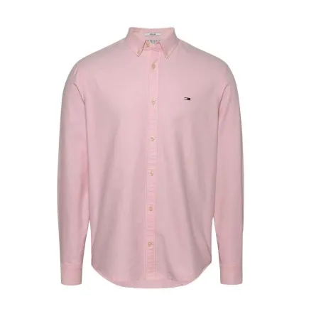 Tommy Jeans – Chemise Oxford coupe standard à écusson – Rose - TOMMY JEANS