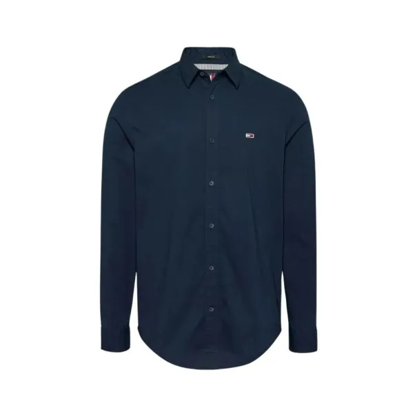 Tommy Jeans – Chemise Tommy Jeans coupe classique pour homme avec finition unie – Bleu Marine - TOMMY JEANS