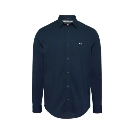 Tommy Jeans – Chemise Tommy Jeans coupe classique pour homme avec finition unie – Bleu Marine - TOMMY JEANS