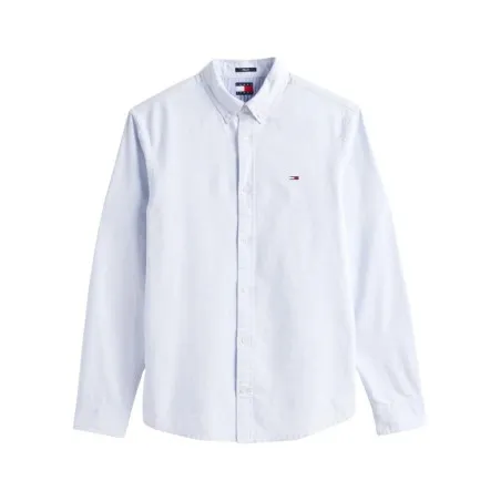 Tommy Jeans – Chemise Oxford coupe standard à écusson – moderate blue - TOMMY JEANS