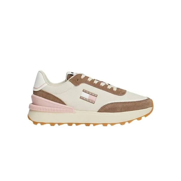 Tommy Jeans – Chaussures de course à semelle dentelée – Blanc Marron - TOMMY JEANS