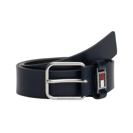 Tommy Jeans – Ceinture Scanton en cuir à passant en métal – Bleu - TOMMY JEANS