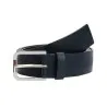 Tommy Jeans – Ceinture en cuir à drapeau allongé – Bleu Marine - TOMMY JEANS