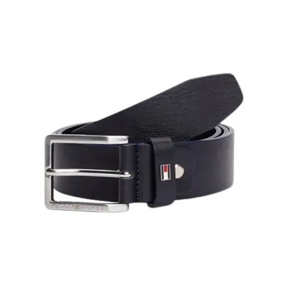 Tommy Jeans – Ceinture ajustable en cuir à boucle carrée – Noir - TOMMY JEANS