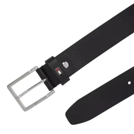 Tommy Jeans – Ceinture ajustable en cuir à boucle carrée – Noir - TOMMY JEANS