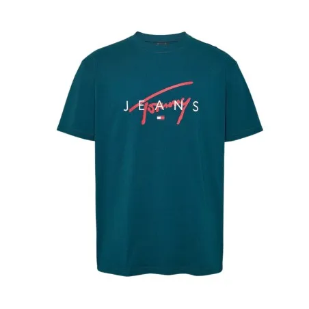 Tommy Jeans – Camiseta Tommy Jeans Firma Tommy – vert - TOMMY JEANS