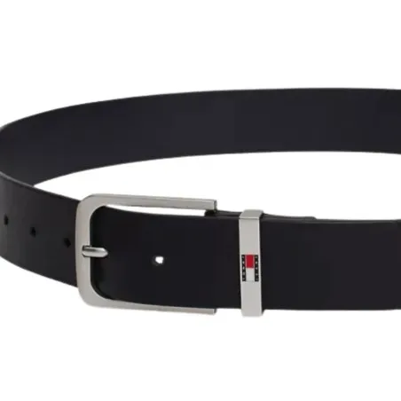 TOMMY JEANS- Ceinture en cuir à logo en émail – Bleu - TOMMY JEANS