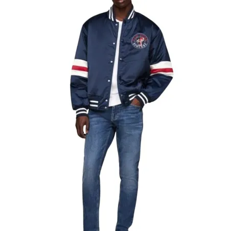 Tommy Jeans – Jean Austin Slim Tapered à délavage – Dark Denim - TOMMY JEANS