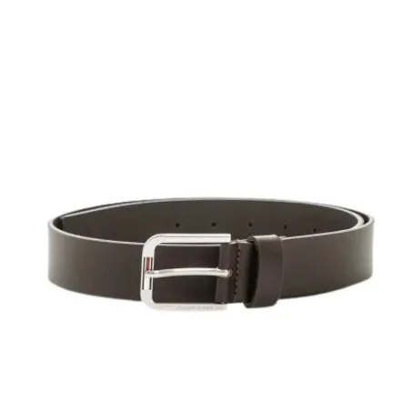 TOMMY JEANS- Ceinture en cuir à boucle carrée – marron foncé - TOMMY JEANS