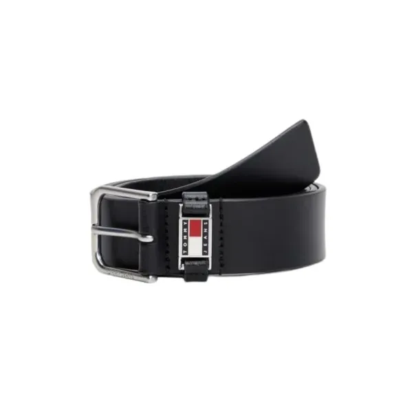 Tommy Jeans – Ceinture Scanton en cuir à passant en métal – Noir - TOMMY JEANS