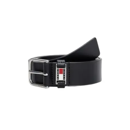Tommy Jeans – Ceinture Scanton en cuir à passant en métal – Noir - TOMMY JEANS