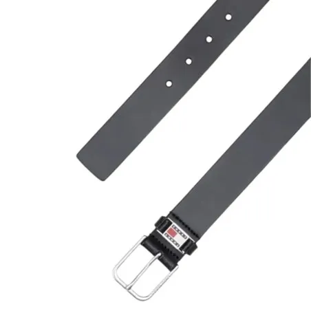 Tommy Jeans – Ceinture Scanton en cuir à passant en métal – Noir - TOMMY JEANS