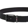 TOMMY JEANS- Ceinture en cuir à logo en émail – Noir - TOMMY HILFIGER