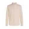 TOMMY JEANS – Chemise en coton biologique beige unie avec une coupe slim et un col français – Beige - TOMMY JEANS