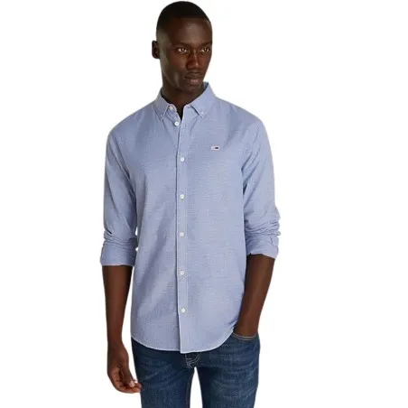 TOMMY JEANS- Chemise en coton biologique – Bleu - TOMMY JEANS