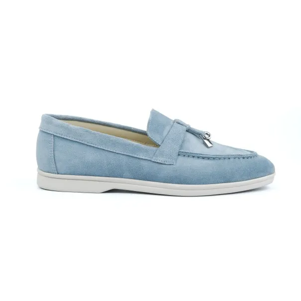 Mocassin Femme MAKEBA  PIANA / DAIM BLEU CIEL - MAKEBA