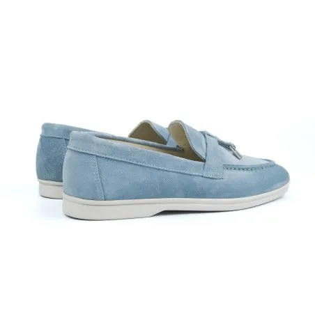 Mocassin Femme MAKEBA  PIANA / DAIM BLEU CIEL - MAKEBA