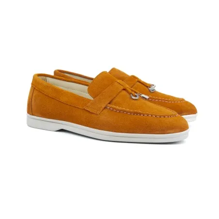 Mocassin Femme MAKEBA  PIANA / DAIM ORANGE - MAKEBA