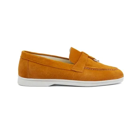 Mocassin Femme MAKEBA  PIANA / DAIM ORANGE - MAKEBA