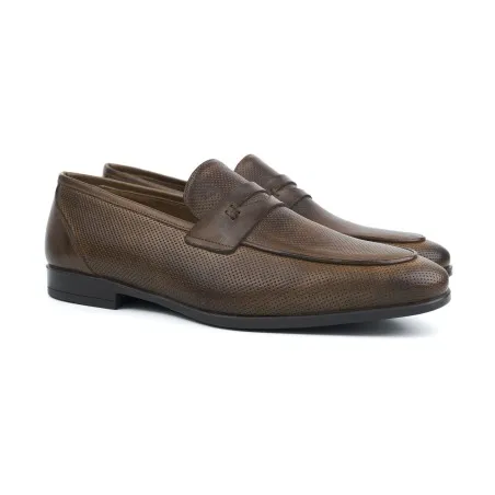 Mocassin Homme en cuir 8740 /MARRON - MAKEBA