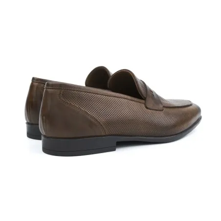 Mocassin Homme en cuir 8740 /MARRON - MAKEBA