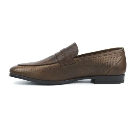 Mocassin Homme en cuir 8740 /MARRON - MAKEBA