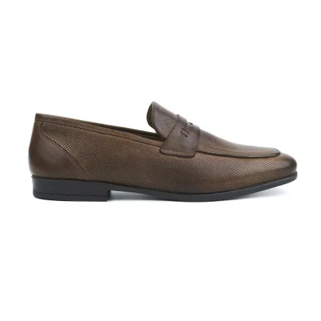 Mocassin Homme en cuir 8740 /MARRON - MAKEBA