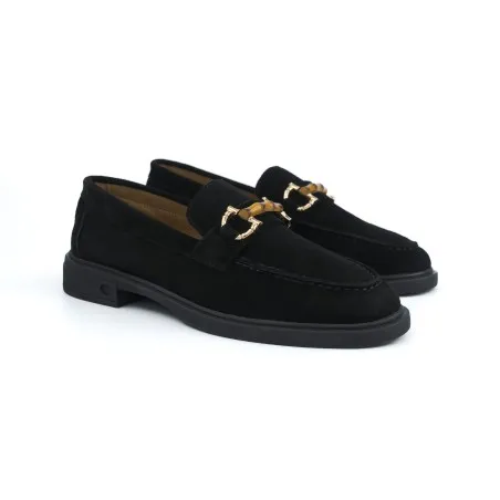 Mocassin Femme MAKEBA  COLLEGE / DAIM NOIR - MAKEBA