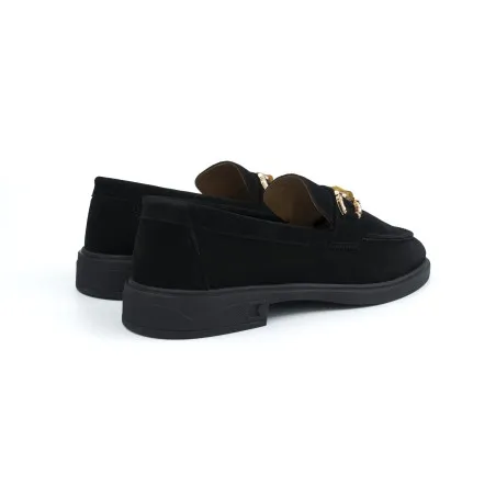 Mocassin Femme MAKEBA  COLLEGE / DAIM NOIR - MAKEBA
